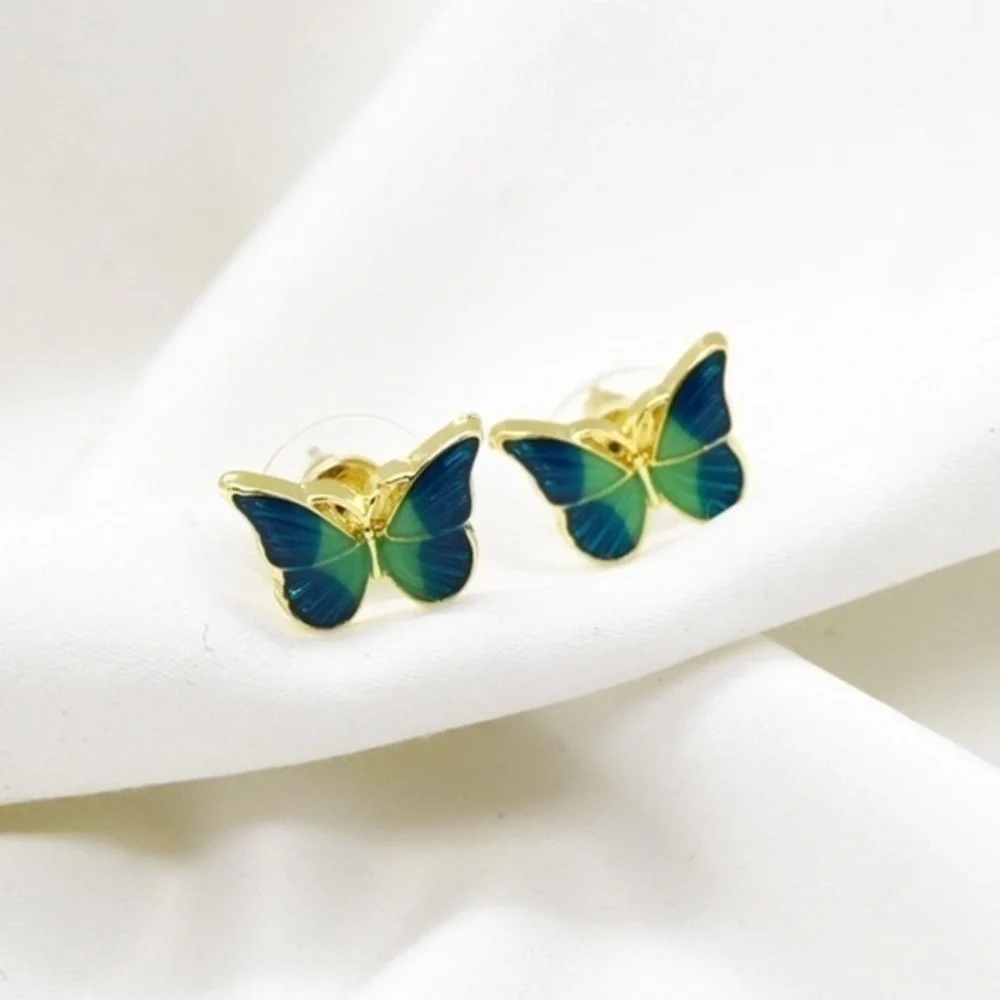 Green Butterfly Studs